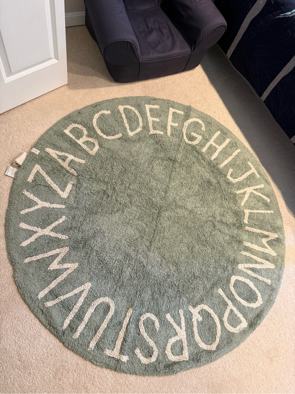 Kids' Pottery Barn Machine Washable Alphabet Round Rug